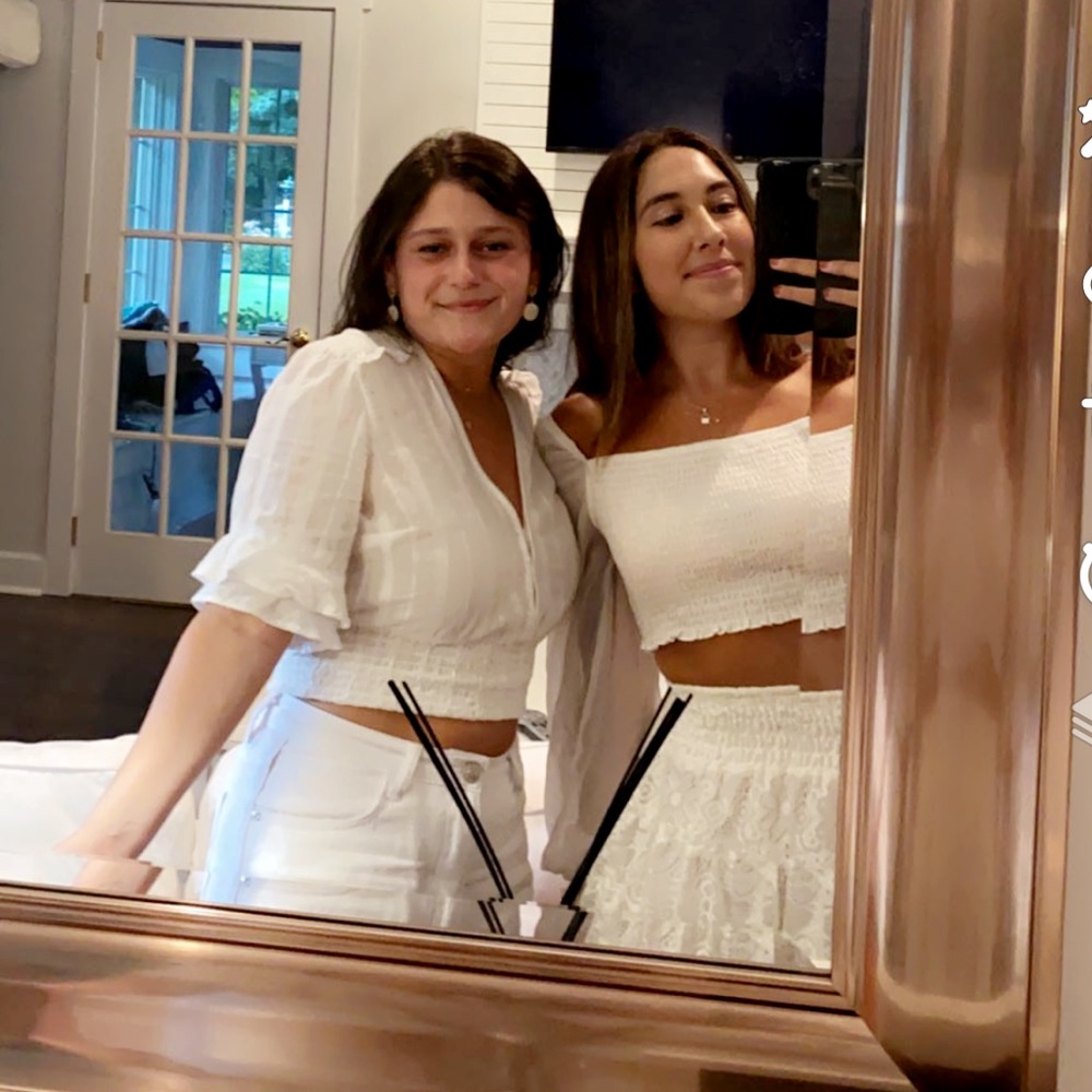 White mesh crop top